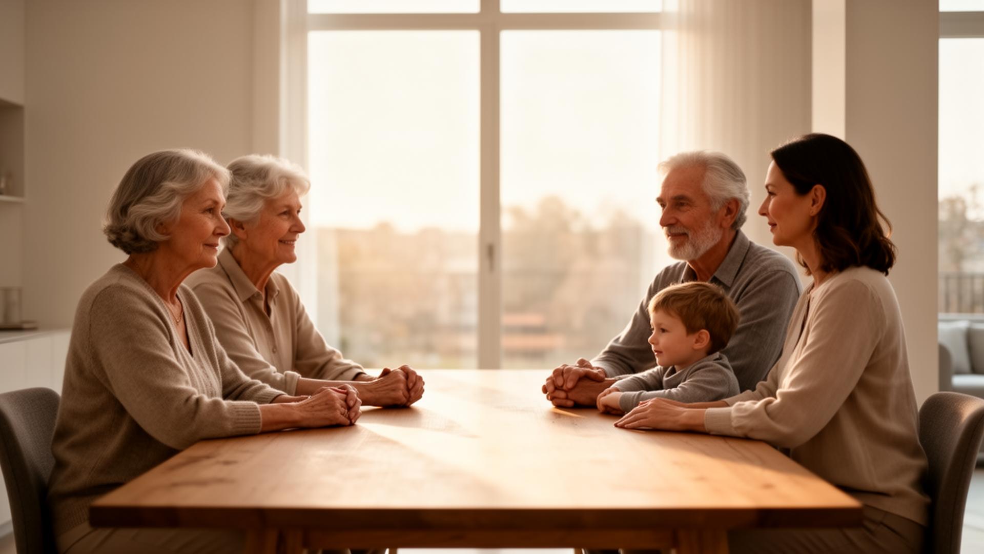 Familie bespricht rechtliche Vorsorge